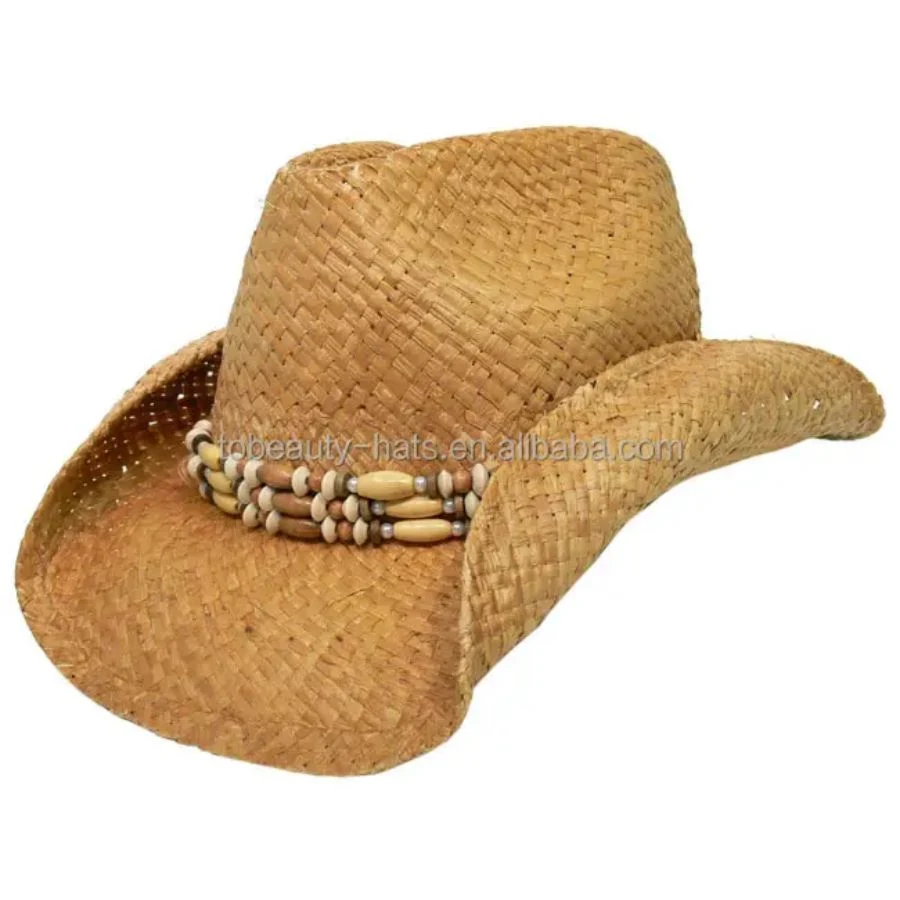 New Product Cowboy Raffia Straw Knit Hat