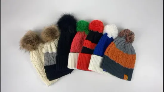 Großhandelshersteller kundenspezifische Winter-Jacquardfrau-Mann-gestrickte Designer-Sportmode-Toque-Beanie-Mütze für Mann